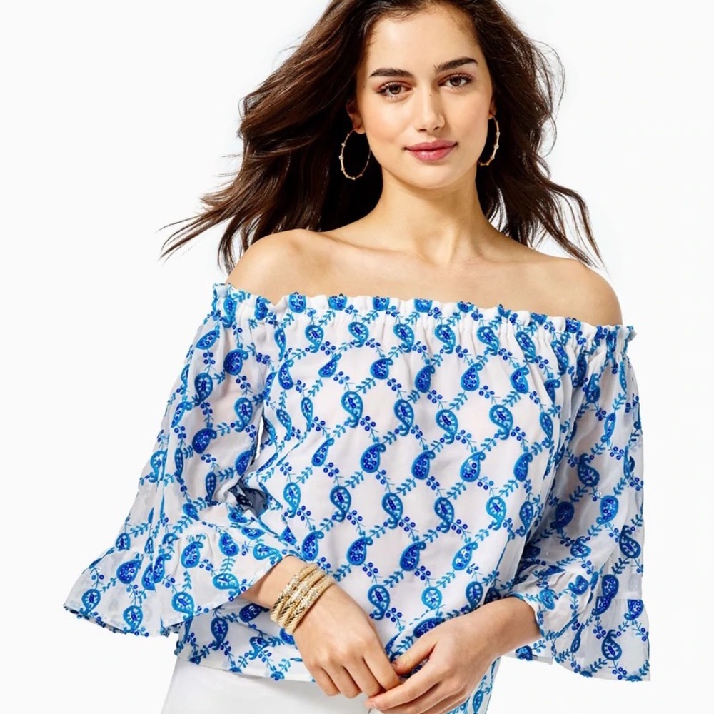 LILLY PULITZER Alva Off the Shoulder Top NWT